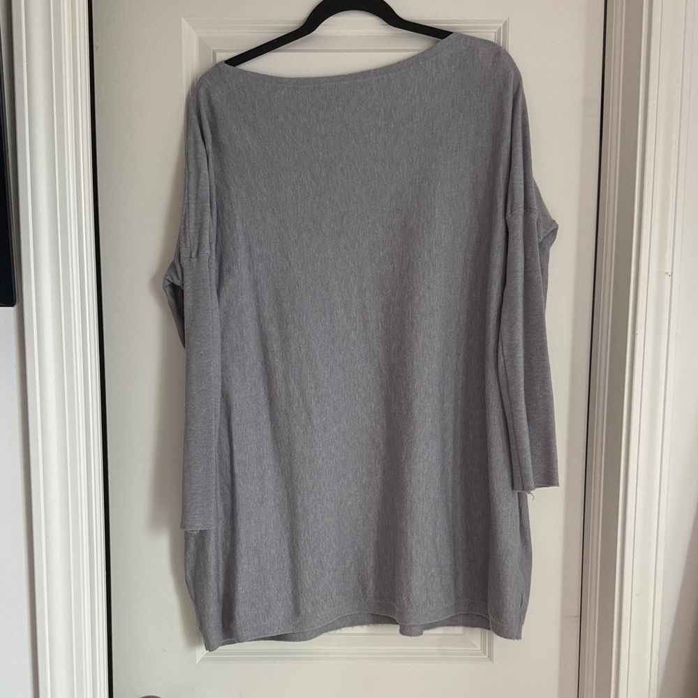 Gray Long Sleeve Top
